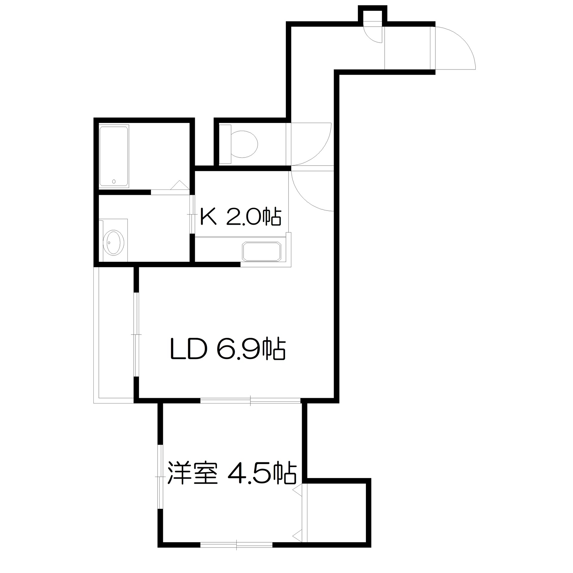 POROKARIすすきの西A　間取図