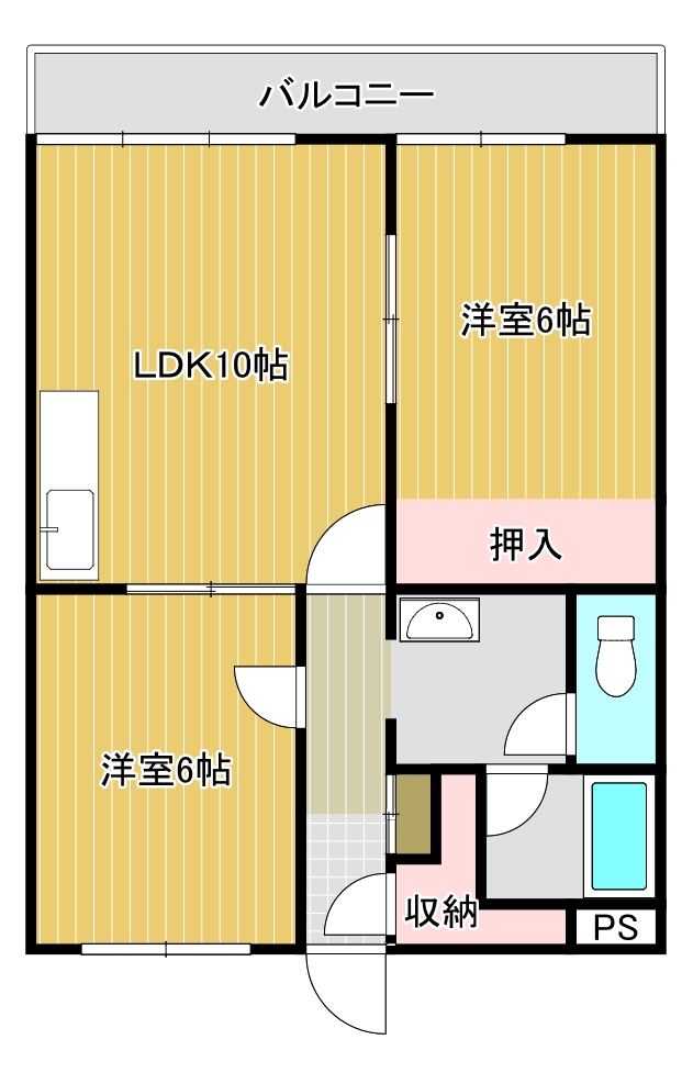 パレス柏木306号室間取り